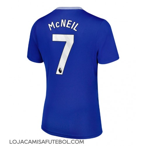 Camisa de Futebol Everton Dwight McNeil #7 Equipamento Principal Mulheres 2024-25 Manga Curta